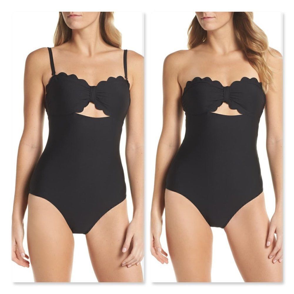 Chelsea28 Scallop Bandeau One-Piece Swimsuit Sz S